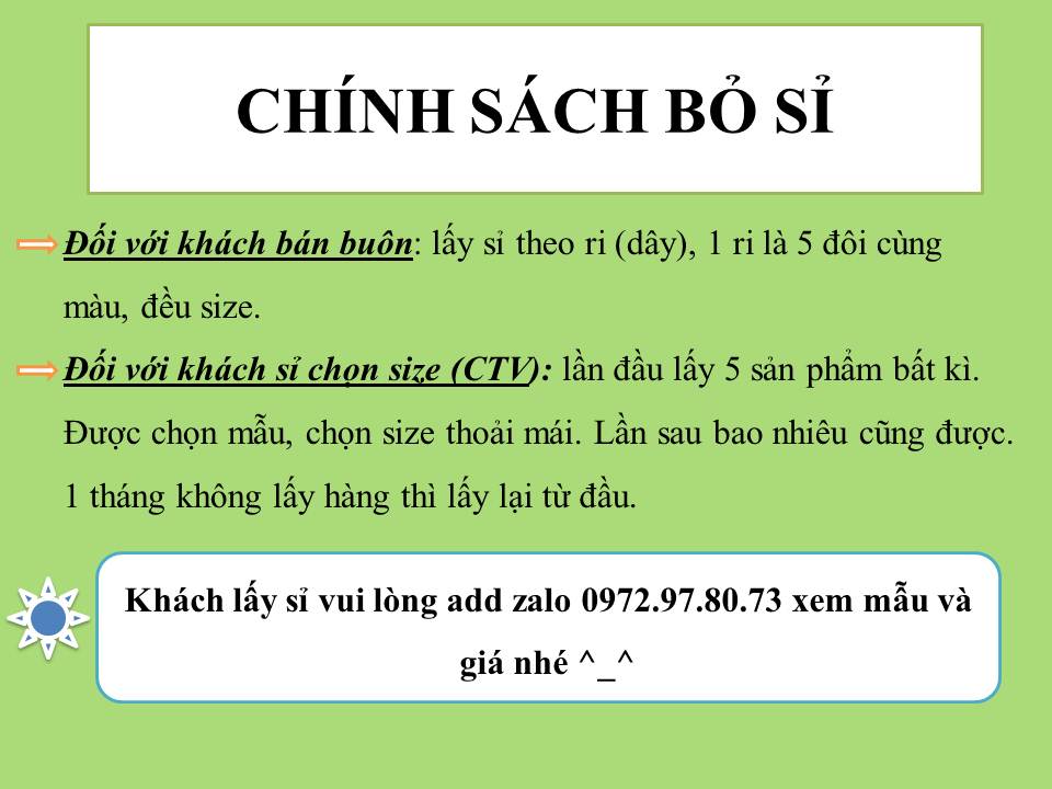 chính sách bỏ sỉ giày thể thao