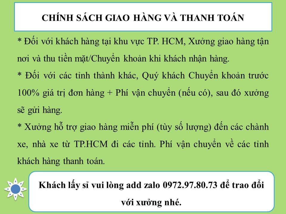 chính sách thanh toán giày thể thao