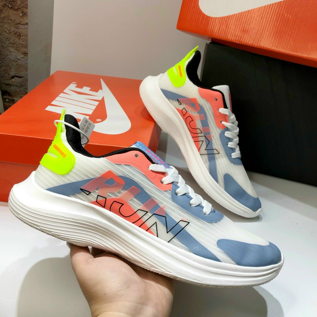 sỉ giày thể thao nike run F036 nữ màu trắng xanh